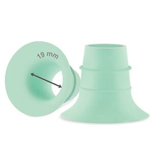 maymom 19mm flange insert (green) compatible with elvie single/double electric, elvie stride 24mm wearable cup, compatible with medela personalfit flex shield, not original replacement pump parts