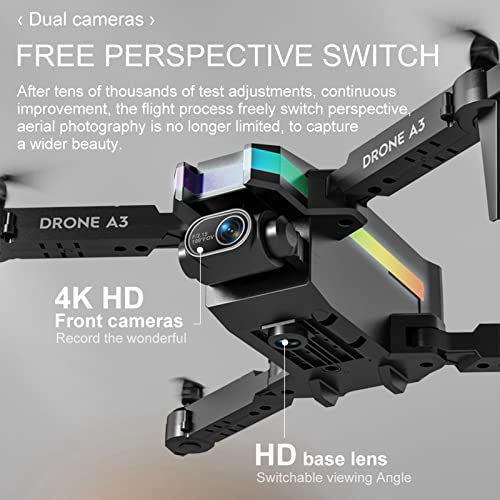 Vetitkima Drones with Camera for Adults, Mini Drone with Dual 4k Hd FPV Camera Remote Control Aircraft with Altitude Hold Headless Mode