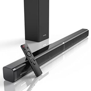 ULTIMEA Sound Bars for TV with Subwoofer Deep Bass, 2.1 TV Sound Bar, 5 EQ/Voice Clear, Bluetooth Soundbar for TV Speakers Surround Sound, TV Soundbar for PC Works w/Optical/AUX/USB, Mountable-110dB