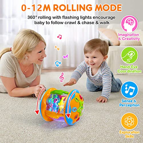 Baby Toys 6 to 12 Months Babies Ocean Rotating Light Up Infant Toys 12-18 Months Musical Toys for 1 Year Old Boys Gifts Early Educational Toys for Toddlers 1-3