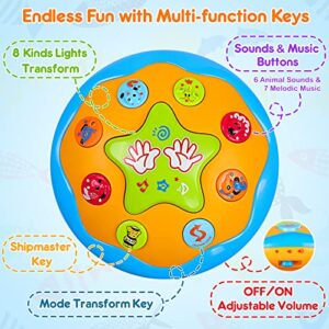 Baby Toys 6 to 12 Months Babies Ocean Rotating Light Up Infant Toys 12-18 Months Musical Toys for 1 Year Old Boys Gifts Early Educational Toys for Toddlers 1-3