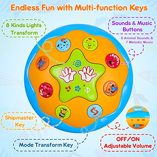 Baby Toys 6 to 12 Months Babies Ocean Rotating Light Up Infant Toys 12-18 Months Musical Toys for 1 Year Old Boys Gifts Early Educational Toys for Toddlers 1-3