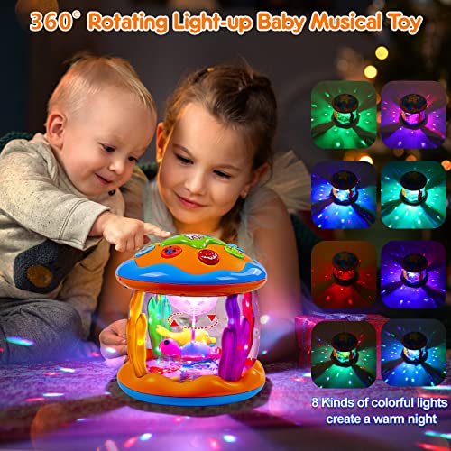 Baby Toys 6 to 12 Months Babies Ocean Rotating Light Up Infant Toys 12-18 Months Musical Toys for 1 Year Old Boys Gifts Early Educational Toys for Toddlers 1-3