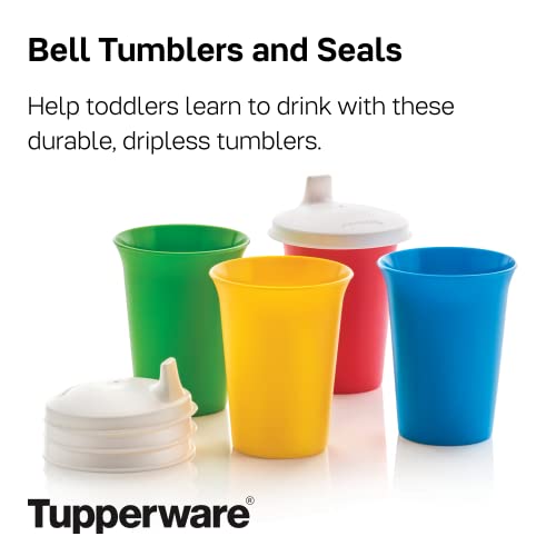 Tupperware Brand Bell Tumblers & Seals - 7 oz (200 mL) - Dishwasher Safe & BPA Free - Durable, Dripless Sippy Cup with Lid for Ages 6-24 Months