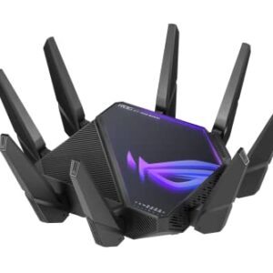 ASUS ROG Rapture GT-AXE16000 Quad-band WiFi 6E Extendable Gaming Router, 6GHz Band, Dual 10G Ports, 2.5G WAN Port, ASUS RangeBoost Plus, Triple-level Game Acceleration, VPN Fusion, AiMesh Compatible