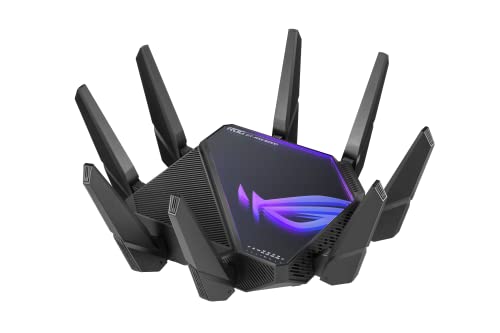 ASUS ROG Rapture GT-AXE16000 Quad-band WiFi 6E Extendable Gaming Router, 6GHz Band, Dual 10G Ports, 2.5G WAN Port, ASUS RangeBoost Plus, Triple-level Game Acceleration, VPN Fusion, AiMesh Compatible