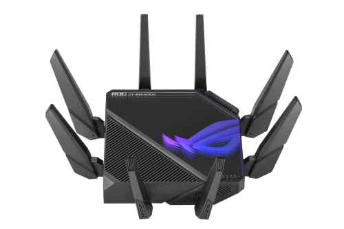 ASUS ROG Rapture GT-AXE16000 Quad-band WiFi 6E Extendable Gaming Router, 6GHz Band, Dual 10G Ports, 2.5G WAN Port, ASUS RangeBoost Plus, Triple-level Game Acceleration, VPN Fusion, AiMesh Compatible