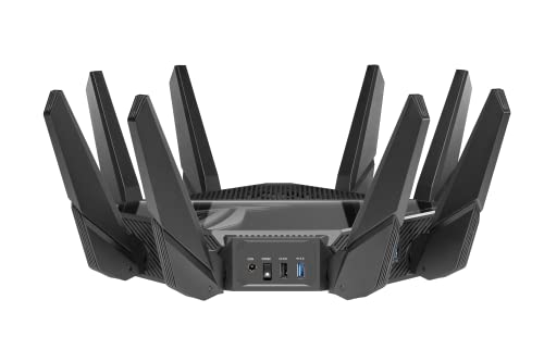 ASUS ROG Rapture GT-AXE16000 Quad-band WiFi 6E Extendable Gaming Router, 6GHz Band, Dual 10G Ports, 2.5G WAN Port, ASUS RangeBoost Plus, Triple-level Game Acceleration, VPN Fusion, AiMesh Compatible