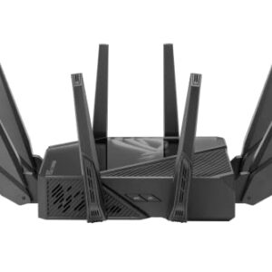 ASUS ROG Rapture GT-AXE16000 Quad-band WiFi 6E Extendable Gaming Router, 6GHz Band, Dual 10G Ports, 2.5G WAN Port, ASUS RangeBoost Plus, Triple-level Game Acceleration, VPN Fusion, AiMesh Compatible