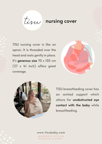 Nursing Cover for Baby Breastfeeding & Pumping | Multi Use Car Seat Stroller Cover | Breathable Soft Organic Muslin Cotton | Breast Feeding Apron & Shawl by TISU (Sand (Neutral))