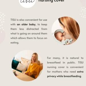 Nursing Cover for Baby Breastfeeding & Pumping | Multi Use Car Seat Stroller Cover | Breathable Soft Organic Muslin Cotton | Breast Feeding Apron & Shawl by TISU (Sand (Neutral))