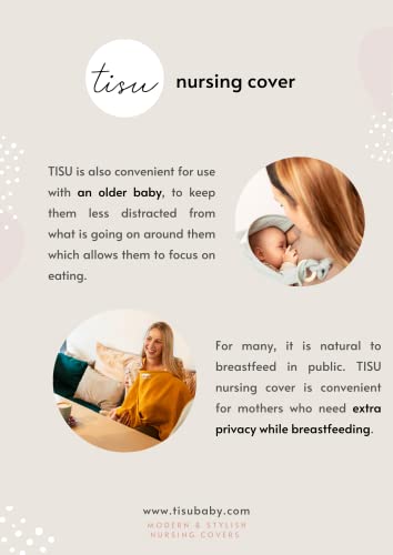 Nursing Cover for Baby Breastfeeding & Pumping | Multi Use Car Seat Stroller Cover | Breathable Soft Organic Muslin Cotton | Breast Feeding Apron & Shawl by TISU (Sand (Neutral))