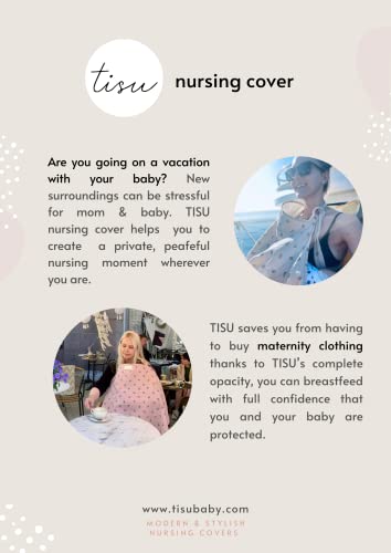 Nursing Cover for Baby Breastfeeding & Pumping | Multi Use Car Seat Stroller Cover | Breathable Soft Organic Muslin Cotton | Breast Feeding Apron & Shawl by TISU (Sand (Neutral))