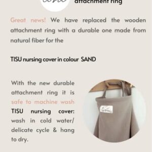 Nursing Cover for Baby Breastfeeding & Pumping | Multi Use Car Seat Stroller Cover | Breathable Soft Organic Muslin Cotton | Breast Feeding Apron & Shawl by TISU (Sand (Neutral))