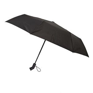 Brookstone Compact Umbrella with Flashlight for Dark Nights,Weather Resistant, Water Proof ,Light and Portable for Purse,Car,Backpack, Travel Size, Fits in Bag,Convenient & Led Flashlight, Automatic button to open and rotatable shaft handheld for easy gri