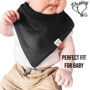 Darling & Co. Bandana Bibs, Premium 3 Layer Drool Bibs for Baby, Boys, Girls, and Special Needs little ones … (The Go-To Dark Neutrals Set 2 Pack)