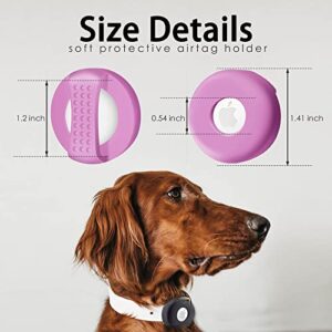 Airtag Dog Collar Holder (2 Pack) with Buffering Dots, Waterproof Pet Collar Case for Apple Air Tag GPS Tracker, Air Itag Holder Cover,Fits Most Collars (Pink) …