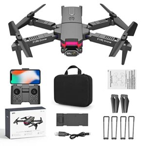 poilweap drone with dual camera 4k hd for beginner - remote control mini drone toys gifts for boys girls with altitude hold headless mode one key start speed adjustment, black