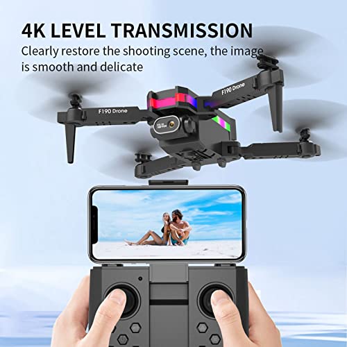 Poilweap Drone with Dual Camera 4K HD for Beginner - Remote Control Mini Drone Toys Gifts for Boys Girls with Altitude Hold Headless Mode One Key Start Speed Adjustment, Black
