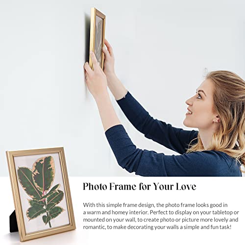 Matte Gold 8x10 Picture Frame with High Definition Glass - Set of 5 Picture Frames 8 by 10 Perfect for Wall or Tabletop Display of Your Favorite Photos - Stylish Wall Decorand Great Gift Idea