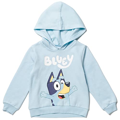 Bluey Bingo Toddler Boys Fleece Pullover Hoodie and Sweatshirt Blue/White 5T