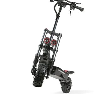 adults electric scooter, max speed 50 mph, 60v5600w high power dual motor,up to 50miles range battery, 11 inch pneumatic off-road tires with detachable seat for daily commuting, off-road