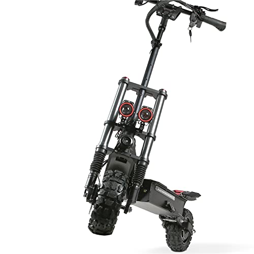 Adults Electric Scooter, Max Speed 50 MPH, 60V5600W High Power Dual Motor,Up to 50Miles Range Battery, 11 Inch Pneumatic Off-Road Tires with Detachable Seat for Daily Commuting, Off-Road