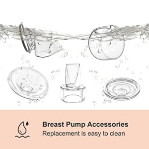 Veoiramc Wearable Breast Pump Parts Accessories Replace Silicone Diaphragm/Duckbill Valve/Collector(180ml)/Linker/Flange, Compatible Suitable S9/S10/S12, Original Part Accessories Replacement(24mm)