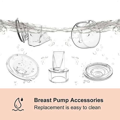 Veoiramc Wearable Breast Pump Parts Accessories Replace Silicone Diaphragm/Duckbill Valve/Collector(180ml)/Linker/Flange, Compatible Suitable S9/S10/S12, Original Part Accessories Replacement(24mm)