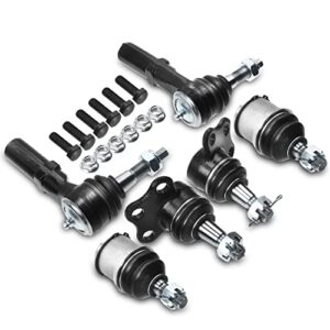 a-premium set of 6, upper lower ball joint, outer tie rod end compatible with dodge dakota 2000-2004, durango 2000-2003, 4wd only