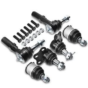 A-Premium Set of 6, Upper Lower Ball Joint, Outer Tie Rod End Compatible with Dodge Dakota 2000-2004, Durango 2000-2003, 4WD Only