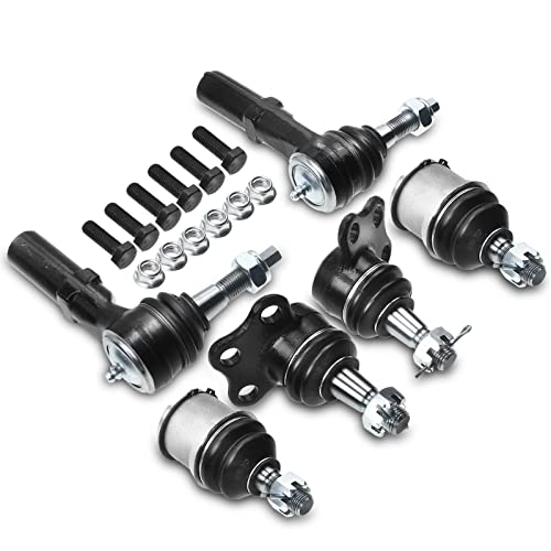 A-Premium Set of 6, Upper Lower Ball Joint, Outer Tie Rod End Compatible with Dodge Dakota 2000-2004, Durango 2000-2003, 4WD Only