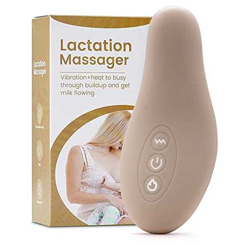 HAYAEN Lactation Massager with Warming for Breastfeeding, Multiple Modes and Heat for Clogged Milk Ducts, Support Clogged Milk Ducts, Breast Engorgement - Plug USB CableIncluded (Light-Pink)