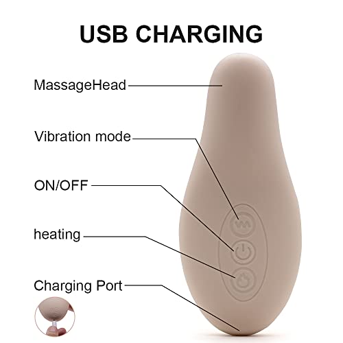 HAYAEN Lactation Massager with Warming for Breastfeeding, Multiple Modes and Heat for Clogged Milk Ducts, Support Clogged Milk Ducts, Breast Engorgement - Plug USB CableIncluded (Light-Pink)