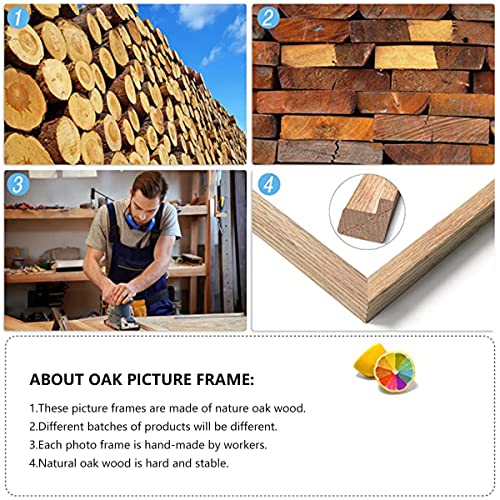 ATOBART 8x10 Set of 4 OAK Wood Picture Frame Solid Wooden Photo Frame Natural Wood Color Frames with Real Glass for Wall Mounting or Tabletop Living Room Bedroom Home Decor
