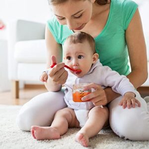 haakaa High Borosilicate Glass Baby Food Storage Jars with Silicone Lid-6 Set,4 oz Baby Food Storage Containers for Freezer&Microwave & Dishwasher Safe