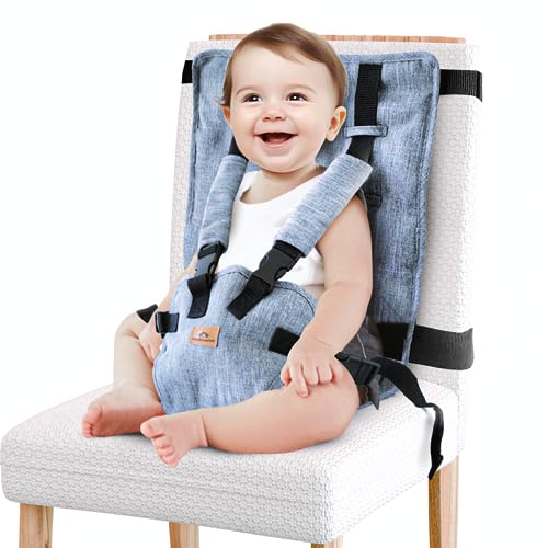 KinderSense® Harness Seat - Fabric Baby Portable High Chair for Travel - Travel High Chair Seat Sack - Portable Baby Seat with Safety Harness – Parent Pouch Must Haves Baby Travel Essential