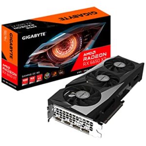 Gigabyte Radeon RX 6650 XT Gaming OC 8G Graphics Card, WINDFORCE 3X Cooling System, 8GB 128-bit GDDR6, GV-R665XTGAMING OC-8GD Video Card