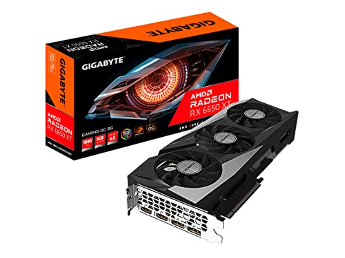 Gigabyte Radeon RX 6650 XT Gaming OC 8G Graphics Card, WINDFORCE 3X Cooling System, 8GB 128-bit GDDR6, GV-R665XTGAMING OC-8GD Video Card