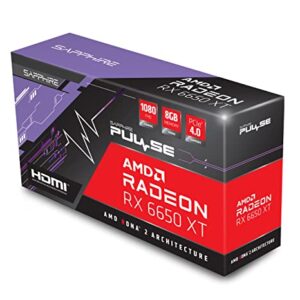 Sapphire 11319-03-20G Pulse AMD Radeon RX 6650 XT Gaming Graphics Card with 8GB GDDR6, AMD RDNA 2, Black