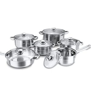 kunst & küche constance series 12 pcs stainless steel pot cookware set kitchen