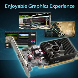 QTHREE Radeon HD 6570 Graphics Card,Dual HDMI,1GB,GDDR3,64-Bits,Low Profile Computer GPU,Desktop Video Card for PC Gaming,DirectX 11,PCI-Express 2.0 X16