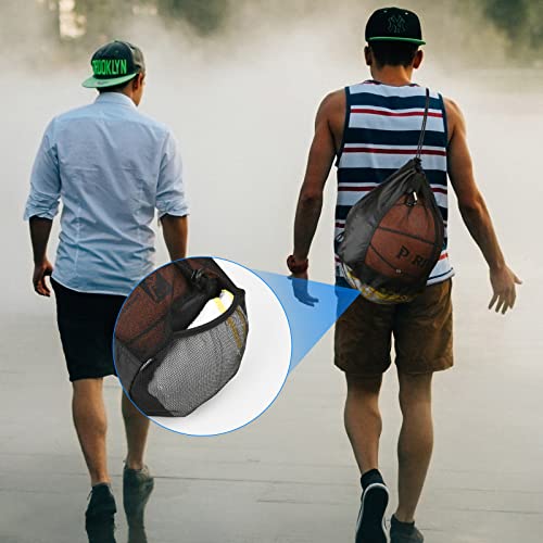 Cosmos Single Ball Bag Mesh Carry Bag Sport Game Ball Storage Bag Drawstring Sackpack Sling Back Bag for Carrying Basketball Volleyball Rugby Ball Soccer Football, Also as Swim Bag Gym Bag Sports Bag