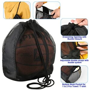 Cosmos Single Ball Bag Mesh Carry Bag Sport Game Ball Storage Bag Drawstring Sackpack Sling Back Bag for Carrying Basketball Volleyball Rugby Ball Soccer Football, Also as Swim Bag Gym Bag Sports Bag