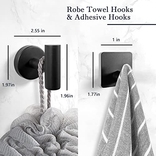 Lckppt 9-Piece Matte Black Bathroom Hardware Accessories Set, Bath Towel Bar Set, Towel Racks for Bathroom Wall, Stainless Steel