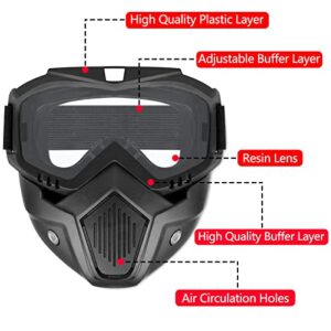 YScare Tactical Mask Compatible with Nerf Rival, Apollo, Zeus, Khaos, Atlas, & Artemis Blasters Rival Airsoft Mask,Black Detachable Masks with Goggles for Shooting Game Cycling Cosplay Party…