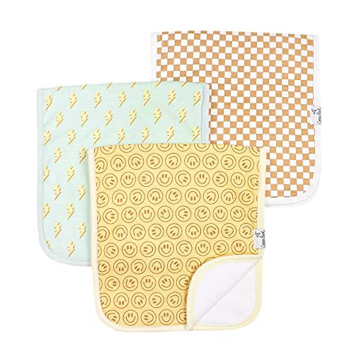 Baby Burp Cloth Large 21''x10'' Size Premium Absorbent Triple Layer 3-Pack Gift Set"Vance" by Copper Pearl