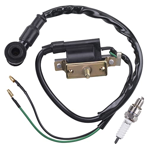 OTOHANS AUTOMOTIVE Ignition Coil Spark Plug 50cc Falcom 70cc 90cc 110cc 125cc for Coolster 3050B ATV-3050B 3050 B3050A Kids 4 Quad Four Wheeler Roketa taotao Baja Kazuma Quad ATV Dirt Pocket Bike