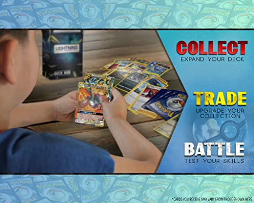 Lightning Card Collection's Ultra Rare Bundle- 50 Cards That inculdes (4 foil Cards and Rare Cards, 1 Random Legendary Ultra-Rare Card) and a deckbox Compatible with Pokemon Cards