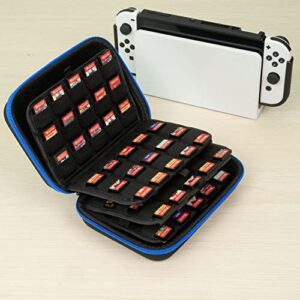 ButterFox 32-120 Switch Game Case for Nintendo Switch, Switch Game Card Storage Holder or SD Memory Card Case (120 Blue/Black)